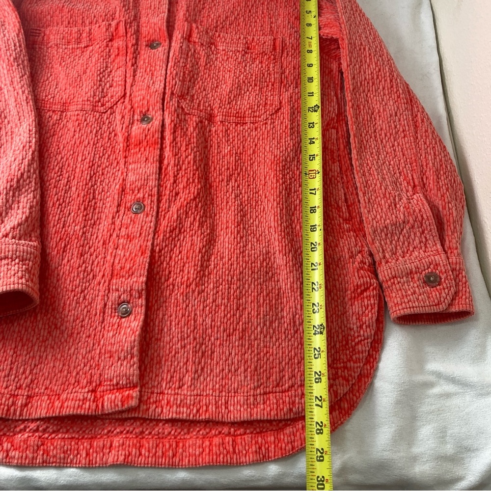 BDG Outfitters Serena Womens Corduroy Faded Shirt Jacket in Coral S-P - Picture 12 of 16